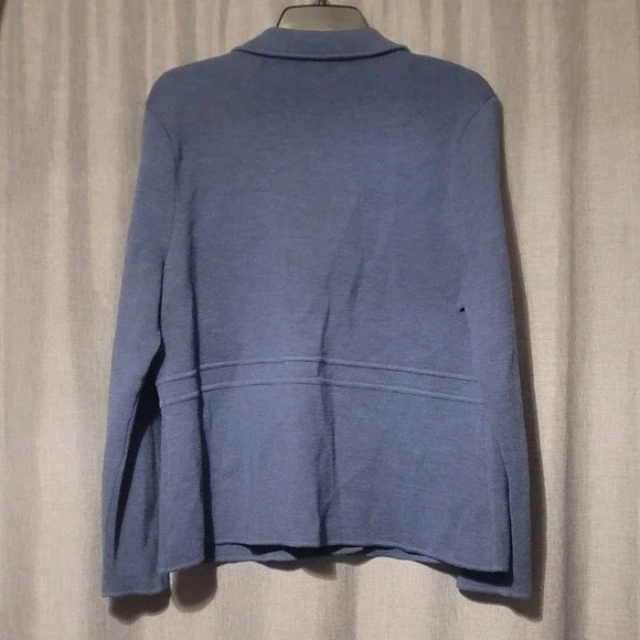 Talbots Pure Merino Wool Blue Cardigan Sz XLP Pockets‎ Sweater - Picture 2 of 4